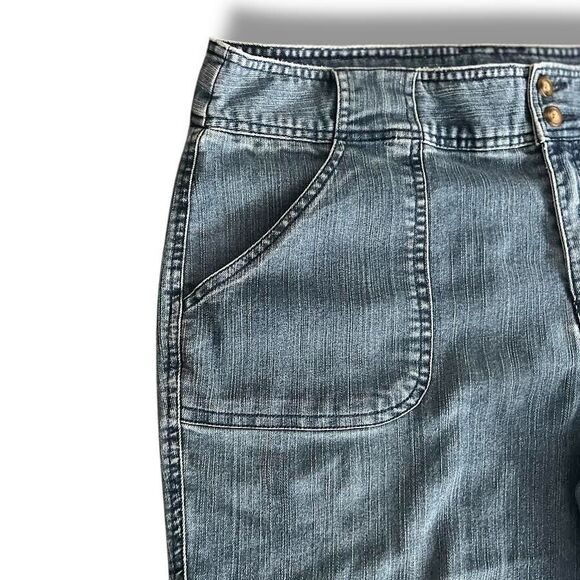 White Stag Jeans Women's Size 14 Blue Capris Adjust Stretch Denim Casual… - Picture 4 of 16